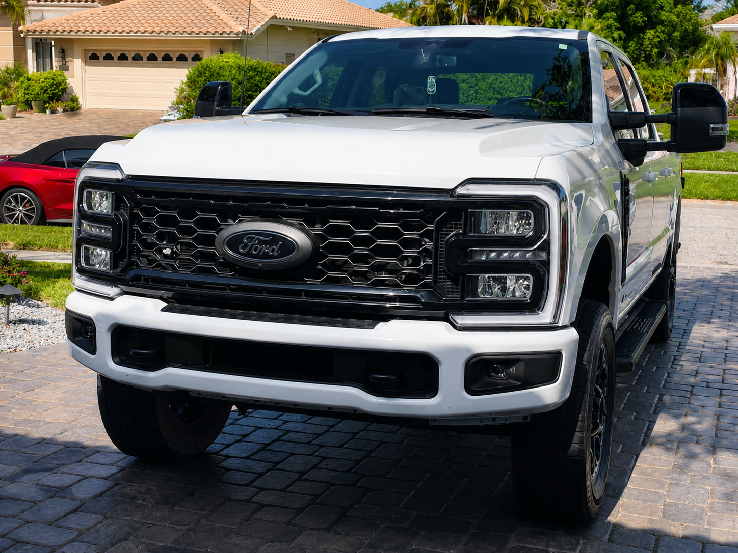 Detailed white Ford Super Duty truck