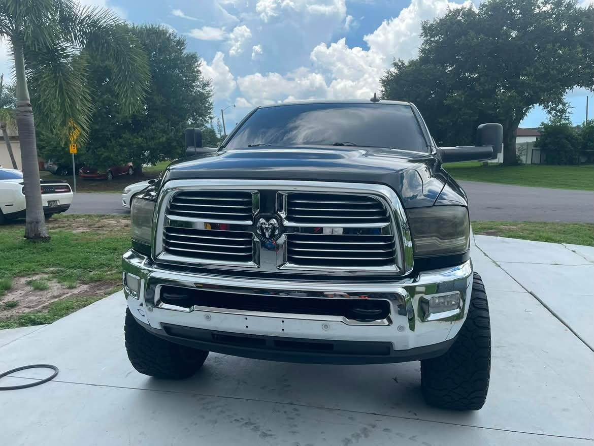 Polished RAM heavy duty truck front end